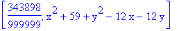 [343898/999999, x^2+59+y^2-12*x-12*y]